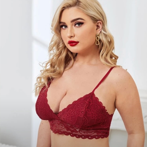BRAND NEW Red Lace Bralette Shein 2xl - Picture 4 of 7